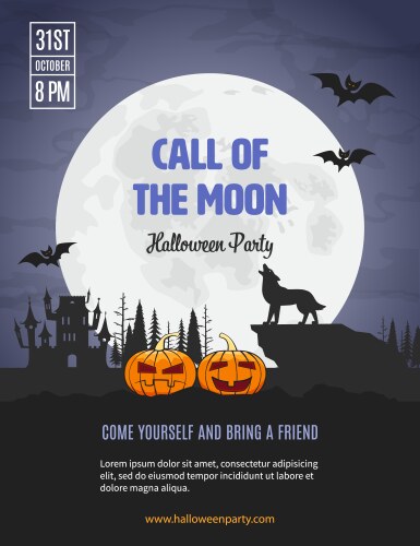 Invitation template for halloween party vector image