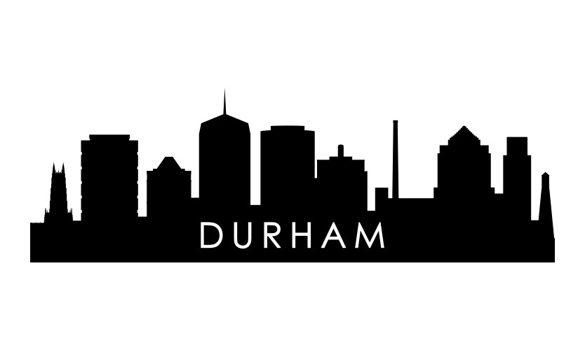 durham skyline silhouette black city vector image