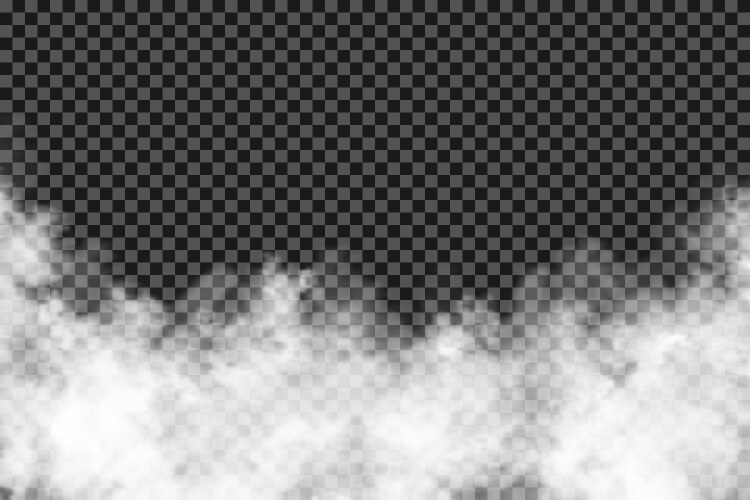 Smoke clouds on transparent background realistic vector image