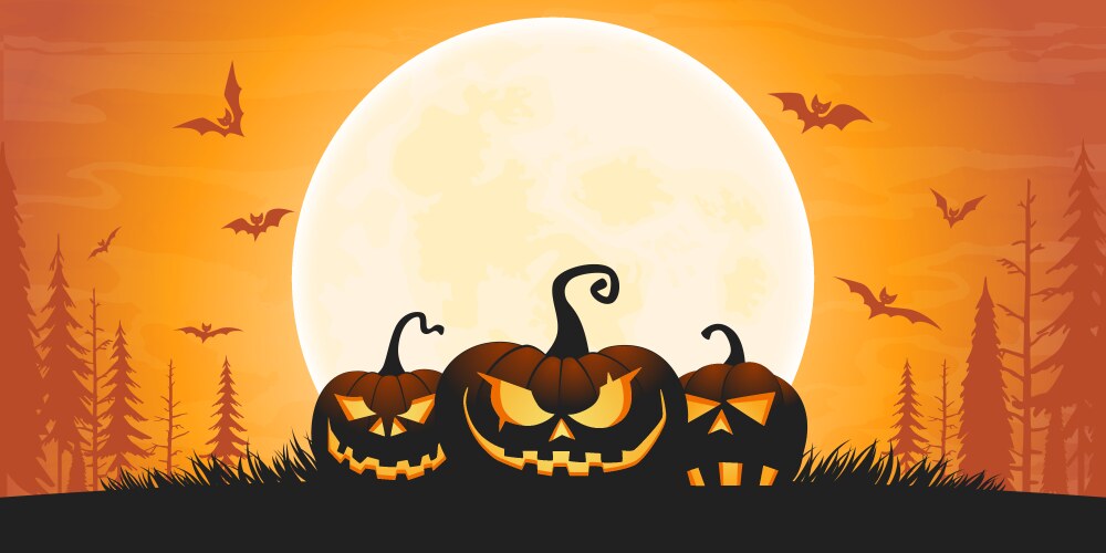 Scary halloween background 01 vector image