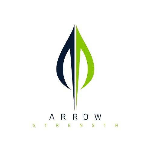 Arrow strength logo design vector image