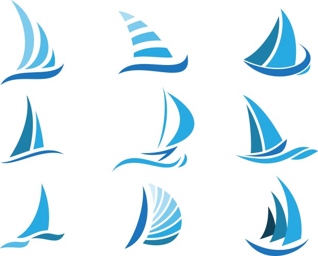 Sailboat symbol set vector image