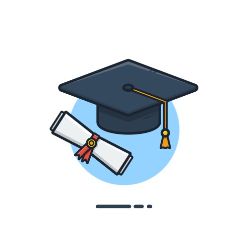 Unique flying graduation education graduate flat vector image