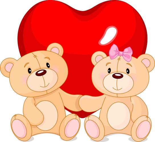 Teddy bears in love vector image