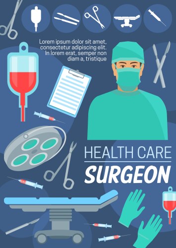 Health care and surgeon doctor vector image