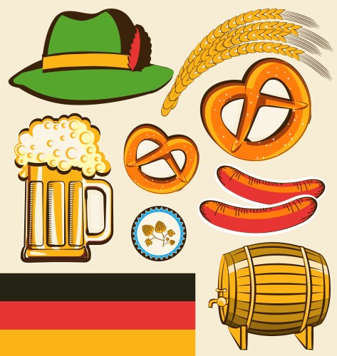 oktoberfest festival objects for design isolated vector image