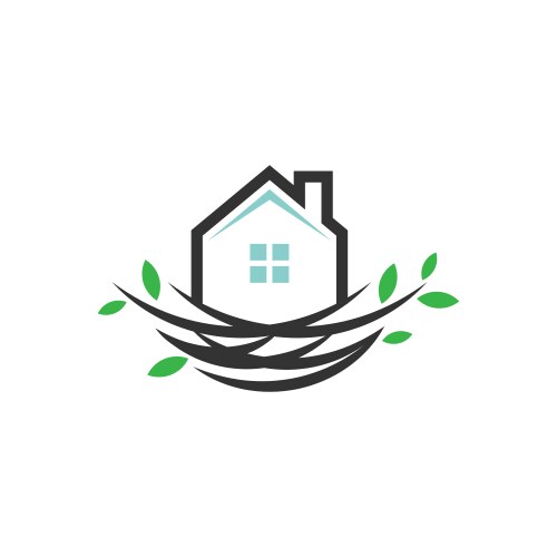 Nest house logo home icon sign vector image