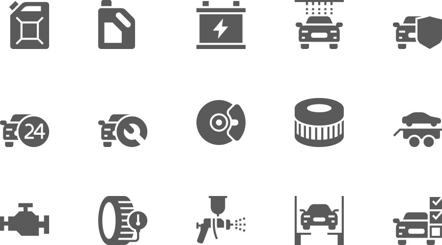 car service icons vector image