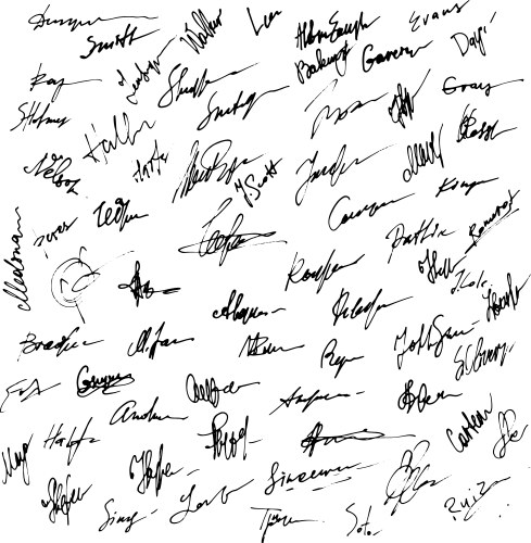 signatures set abstract business autograph vector image