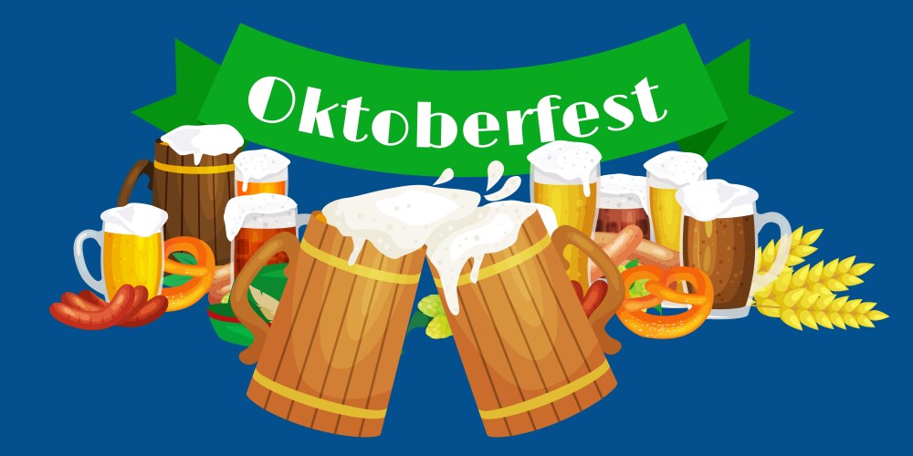 Germany beer festival oktoberfest bavarian vector image