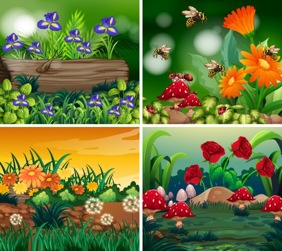 set background scene with nature theme vector image