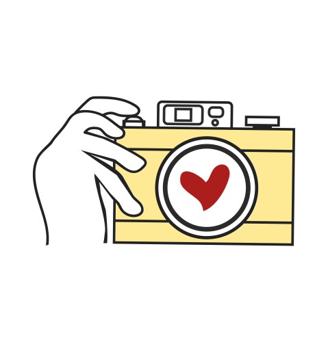 Hand holding camera vector image