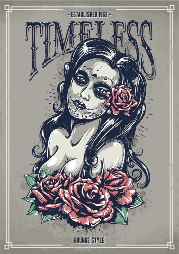 Day of dead sexy girl vector image