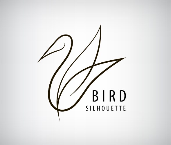 Line bird logo pigeon silhouette flying vector image