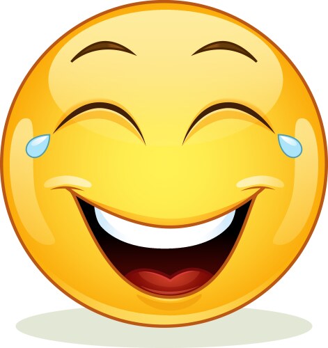 Laughing emoticon with tears of joy vector image