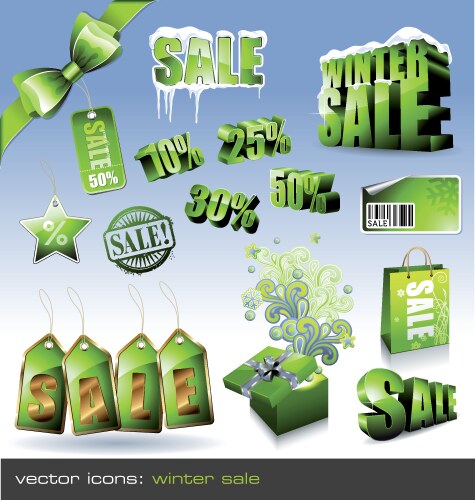 Winter sale sign vector image