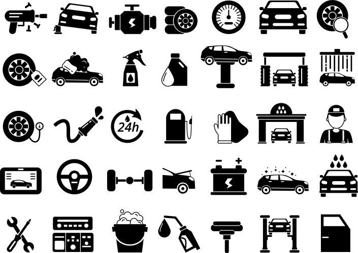 Different details of automobile car services vector image