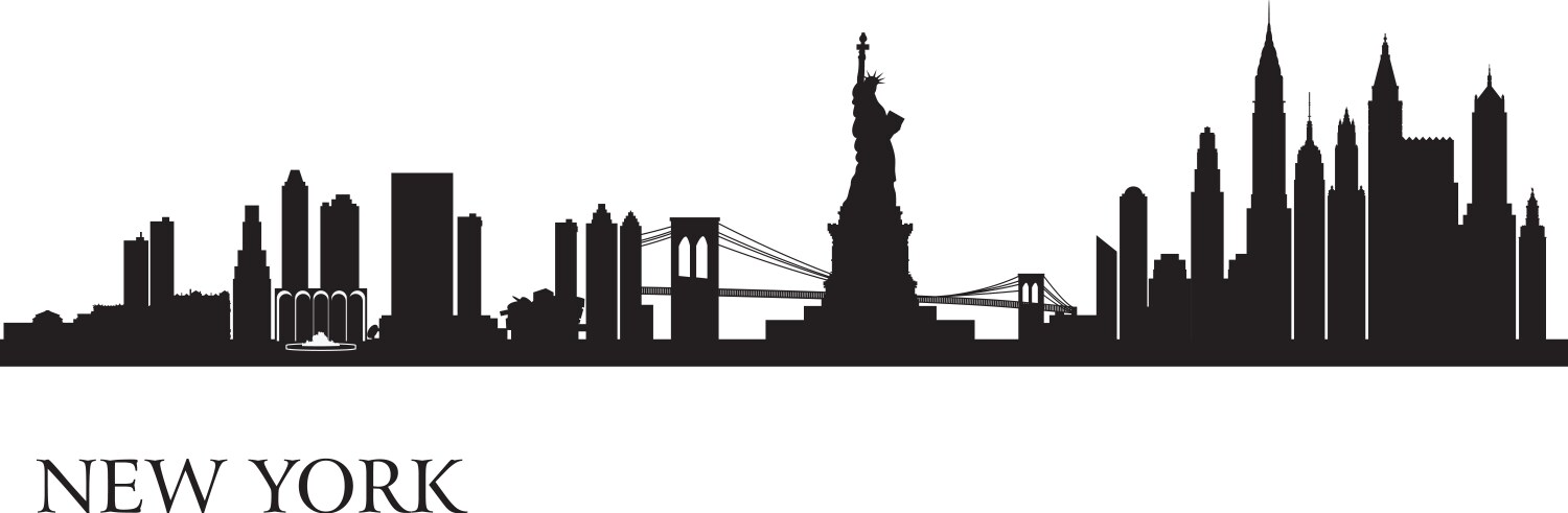 New york city skyline silhouette background vector image