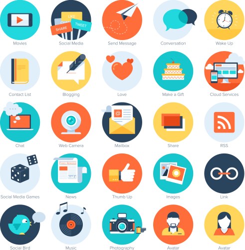 Social media icons vector image