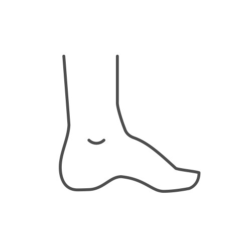 hollow foot line outline icon vector image