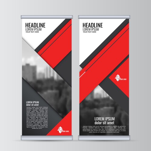 Roll up business banner design vertical template vector image