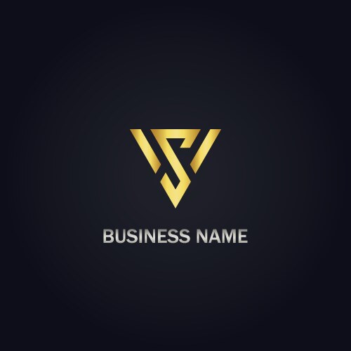 S initial gold company logo vector image