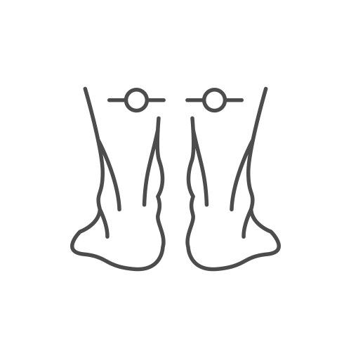 normal foot position line icon vector image