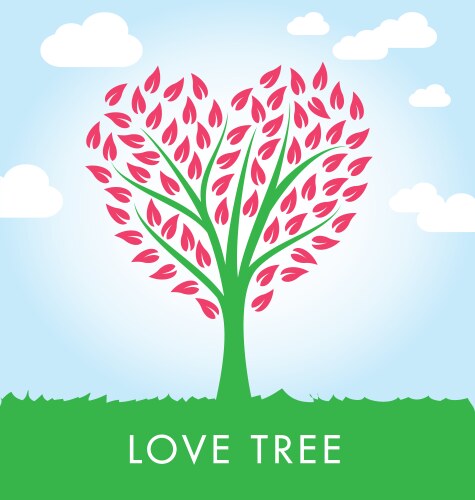 Tree heart shape vector image