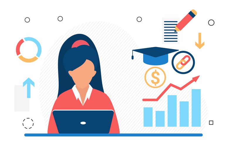 paid educational program giving qualification vector image