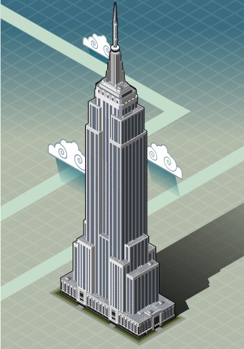 isometric empire state building vector image