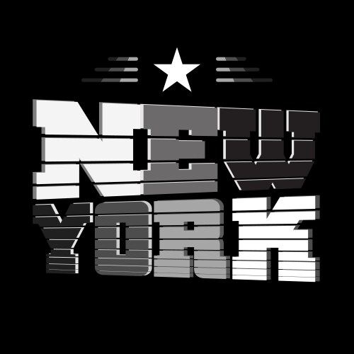 t shirt new york black white star vector image