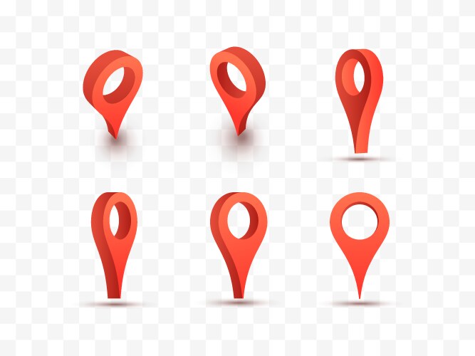 pointers set 3d map pins isolated vector image