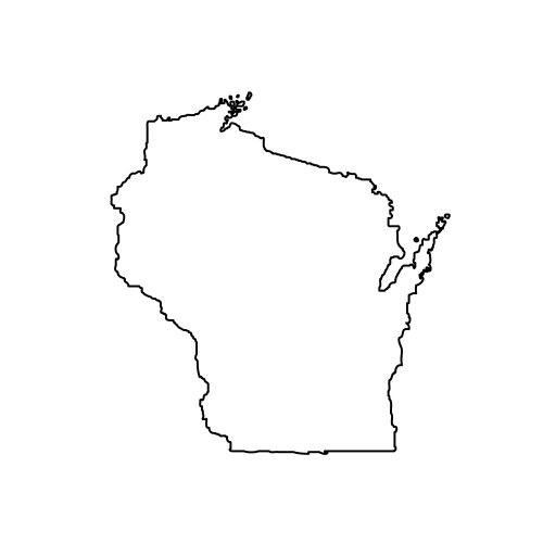 Map of the us state wisconsin vector image