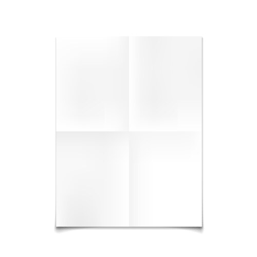 Folded paper mockup card isolated on white vector image