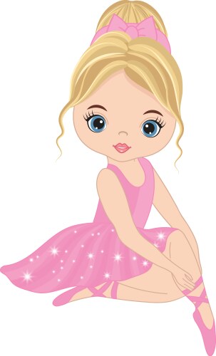 Cute little ballerina vector image