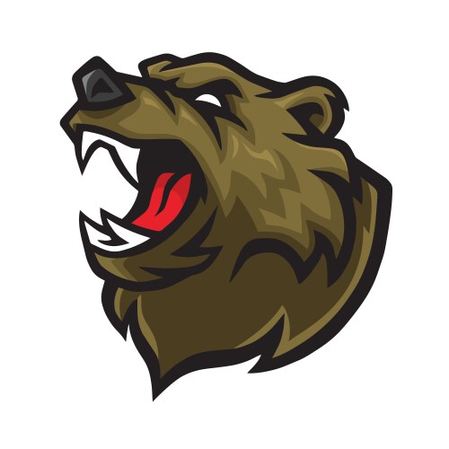 Angry bear logo mascot design vector image