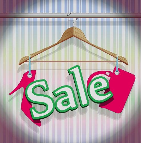 Sale clothing hangers vector image