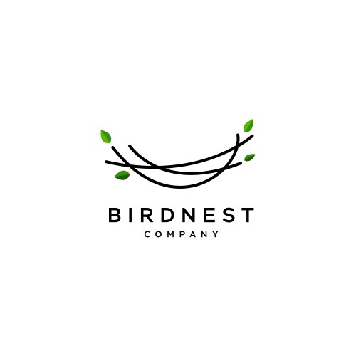 simple and minimal bird nest icon logo line vector image