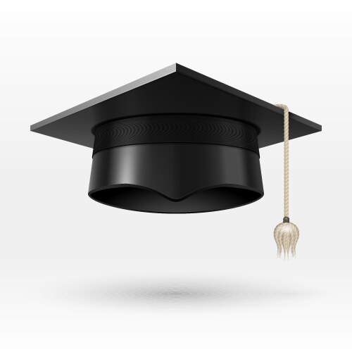 Academic graduation cap hat realistic vector image