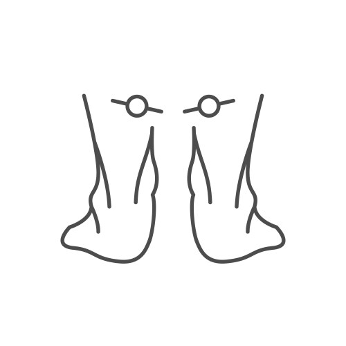 supinated foot line outline icon vector image