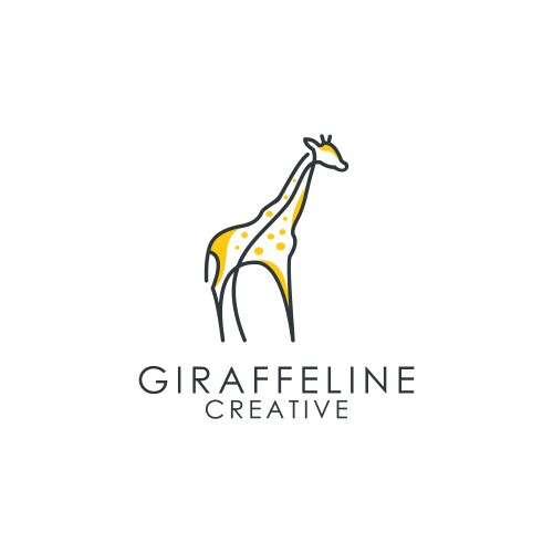 Giraffe line logo vector image