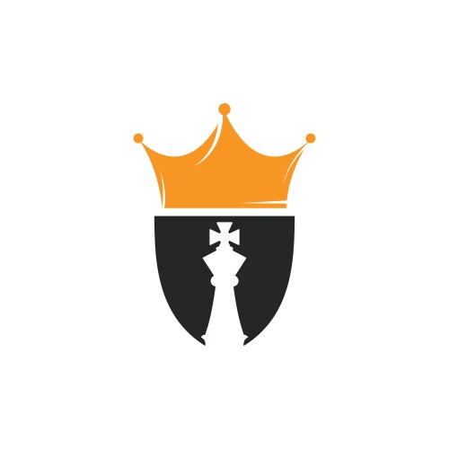 Chess king logo design vector image