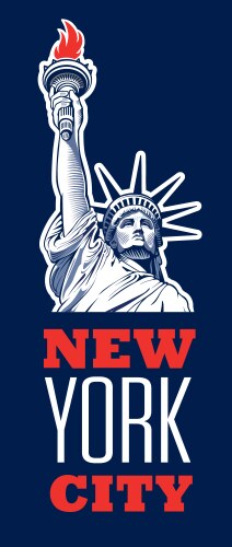 Statue of liberty nyc fourth july vector image