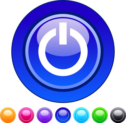 Power circle button vector image