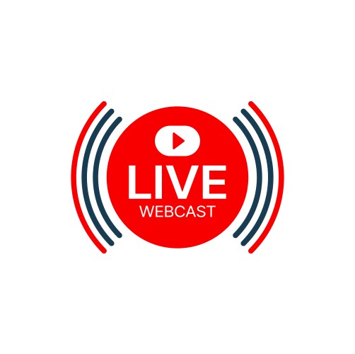 Live webcast icon or online webinar button vector image