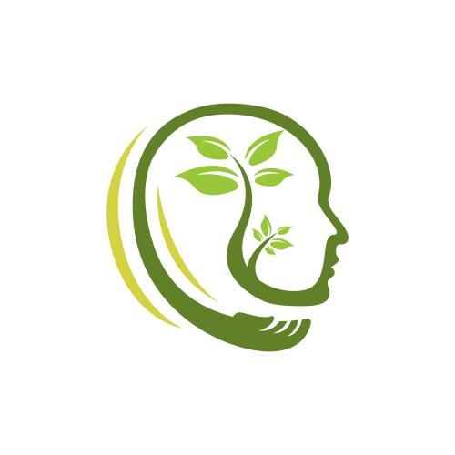 Nature head science logo vector image