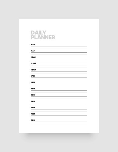 Printable daily planner template for business vector image