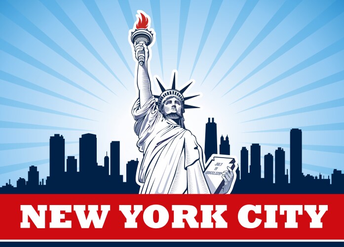 Statue of liberty nyc usa vector image