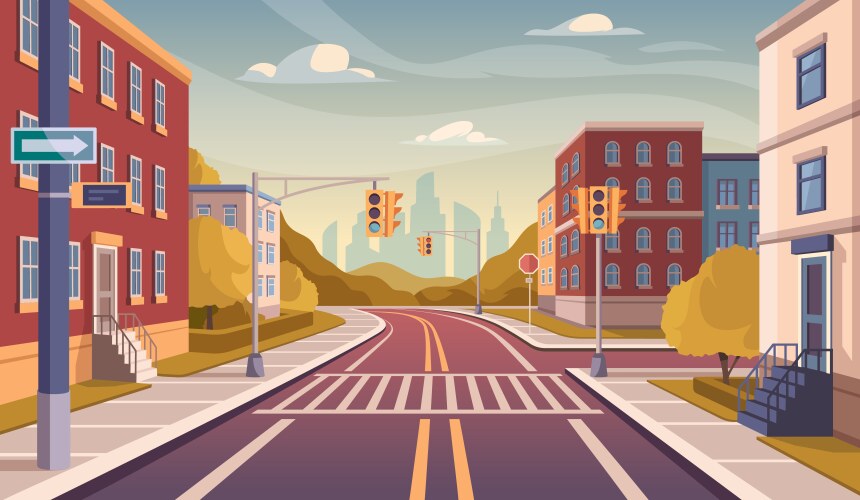 city road concept vector image