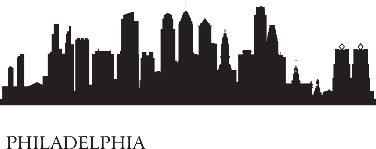 Philadelphia city skyline silhouette background vector image